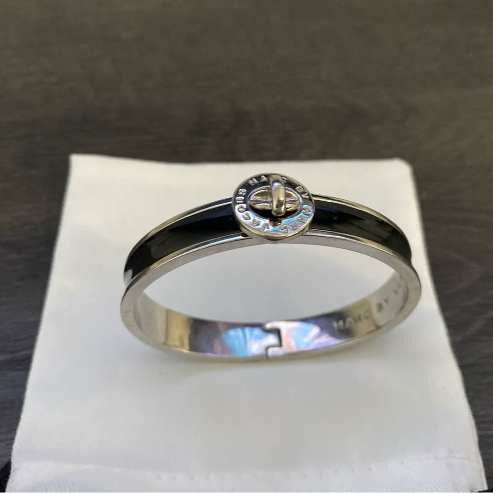 38. MARC JACOBS Black & Silver hinge bangle bracelet {$220} - Picture 2 of 4